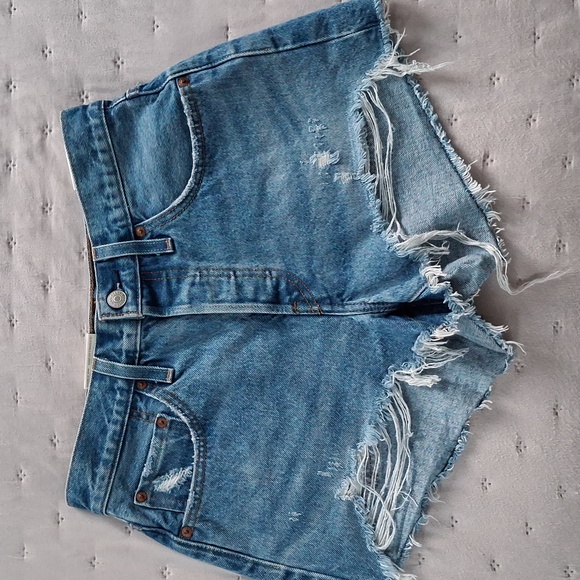 Levi's 501 High Rise Shorts Oxnard Athens Sz 27 Nwt - Picture 7 of 16